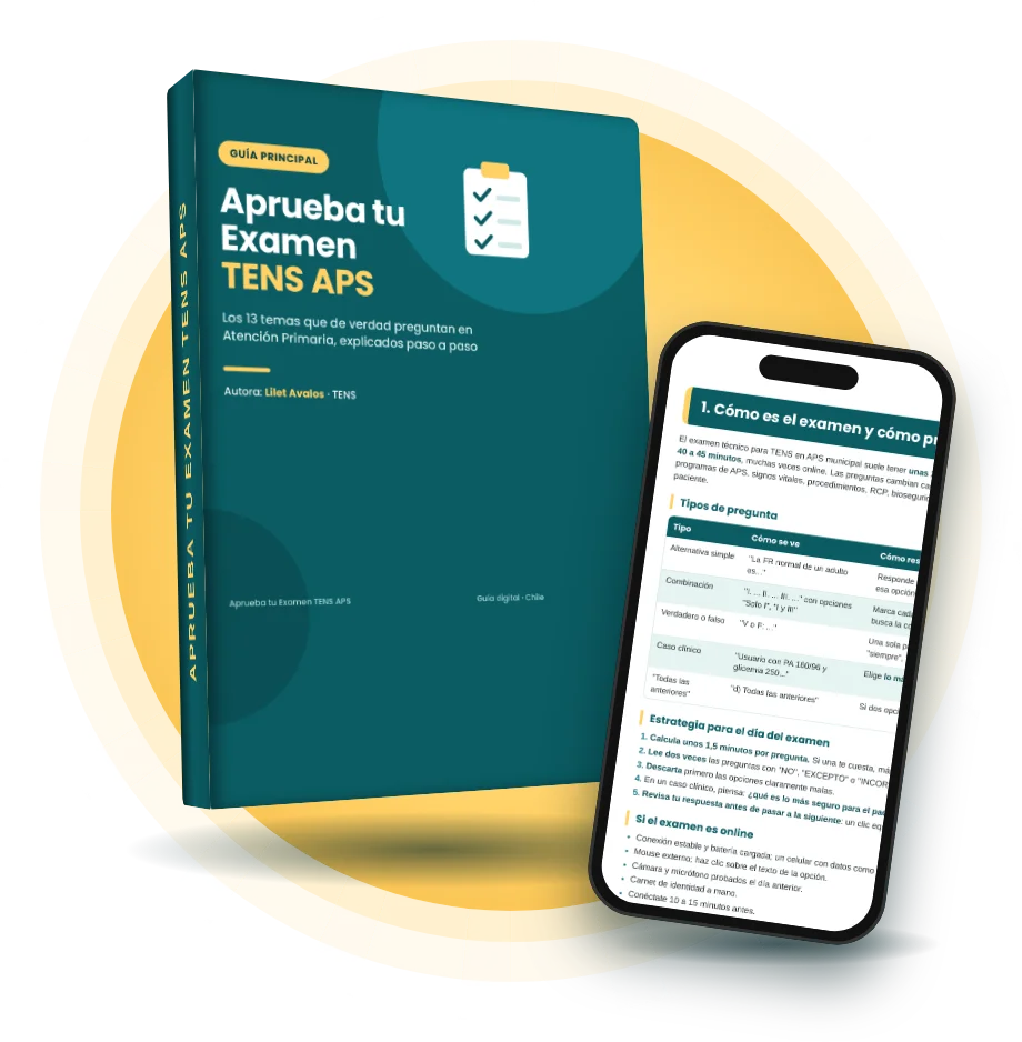 Guía Aprueba tu Examen TENS APS en libro y celular